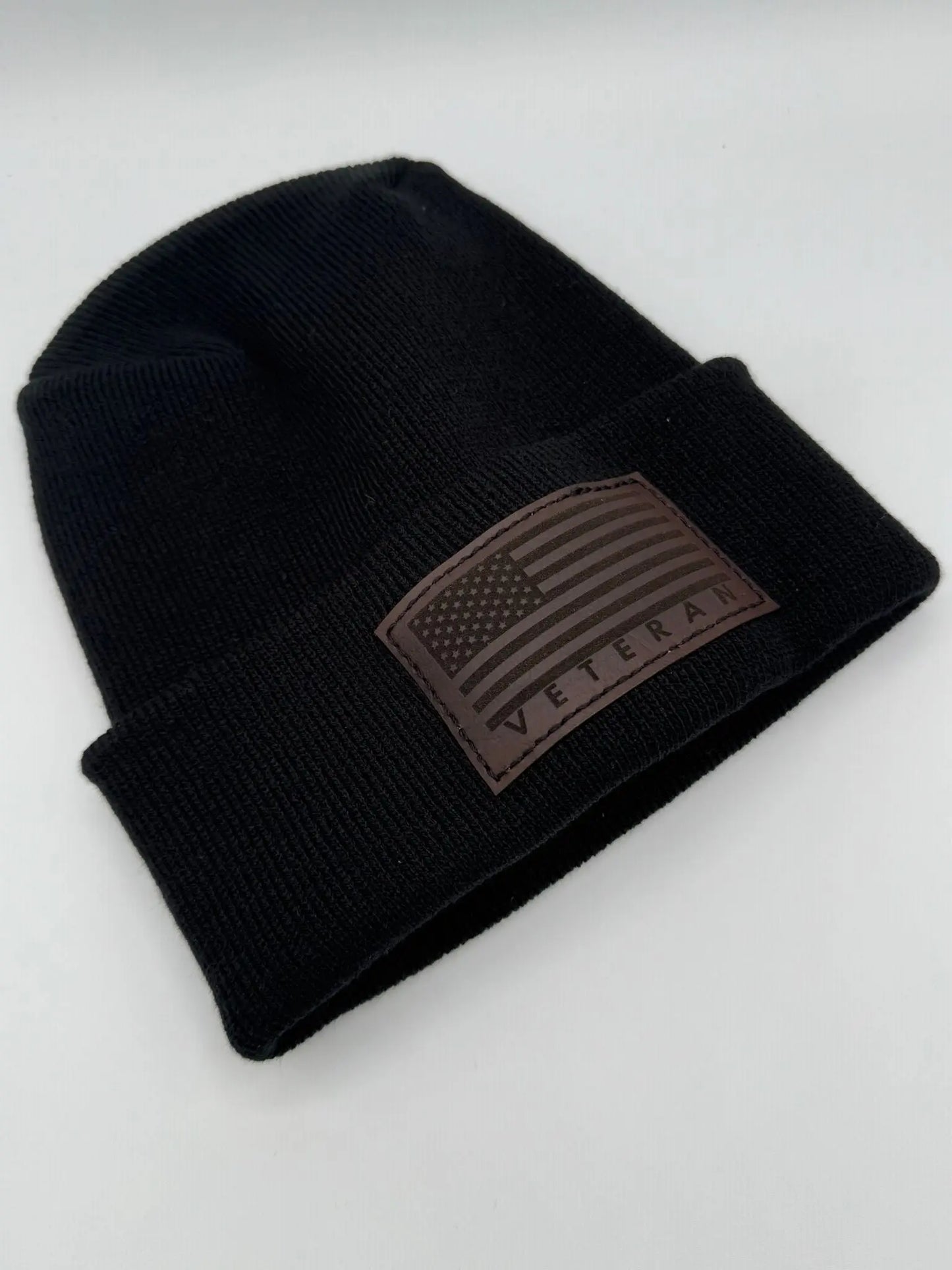 Designed & Made in USA | Veteran Beanie with USA Flag - Patriotic H-Stitch™ Cuffed Knit Hat for Men & Women | Limited Edition
