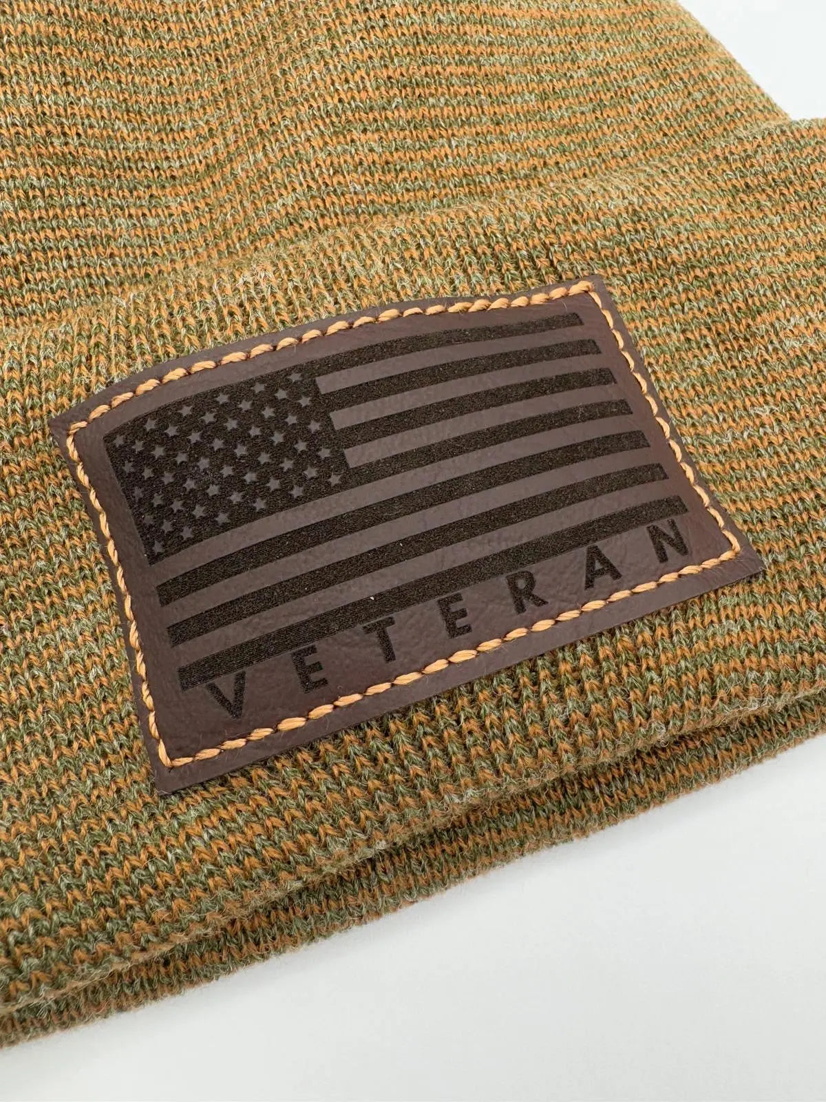 Designed & Made in USA | Veteran Beanie with USA Flag - Patriotic H-Stitch™ Cuffed Knit Hat for Men & Women | Limited Edition