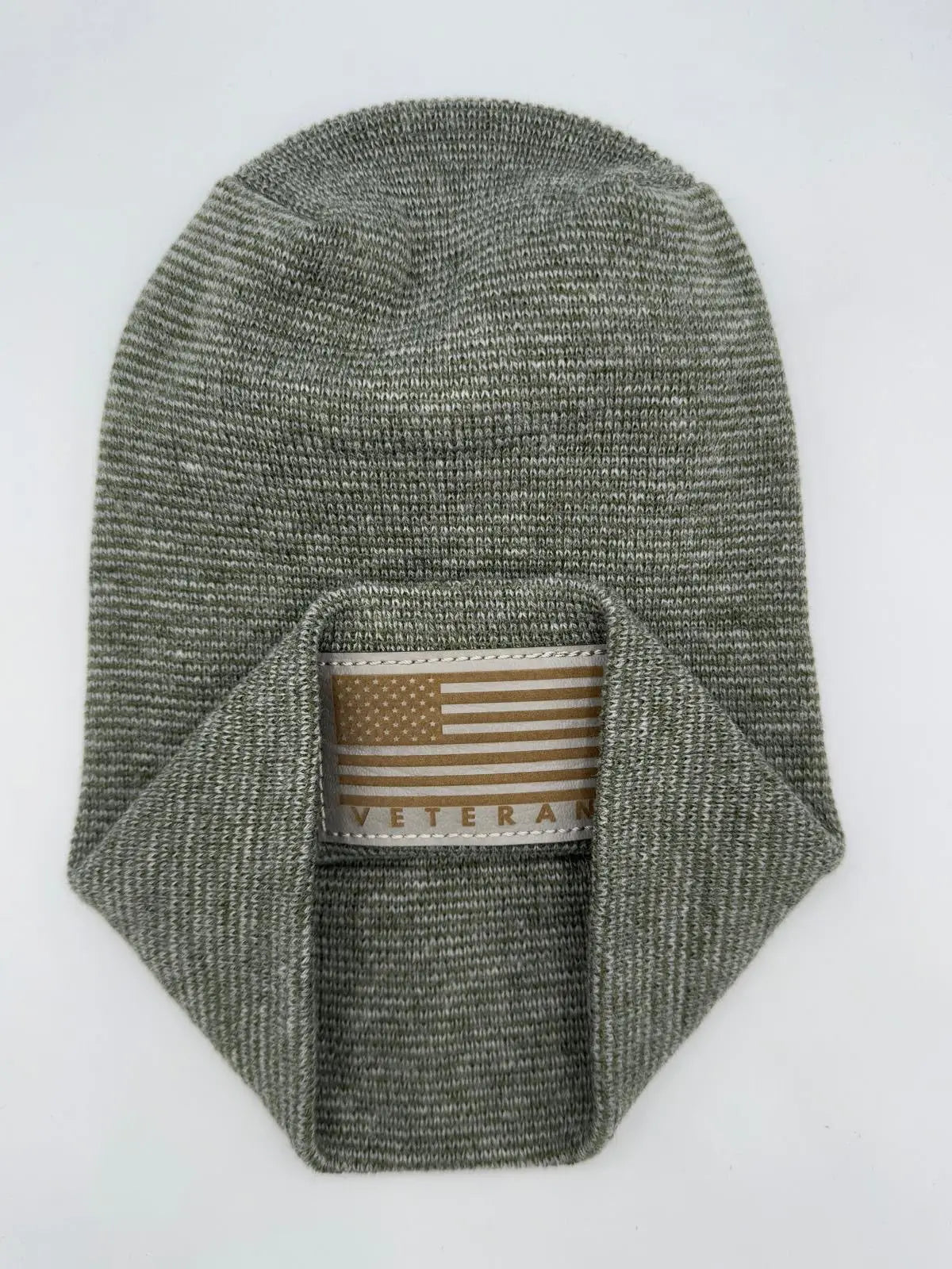 Designed & Made in USA | Veteran Beanie with USA Flag - Patriotic H-Stitch™ Cuffed Knit Hat for Men & Women | Limited Edition