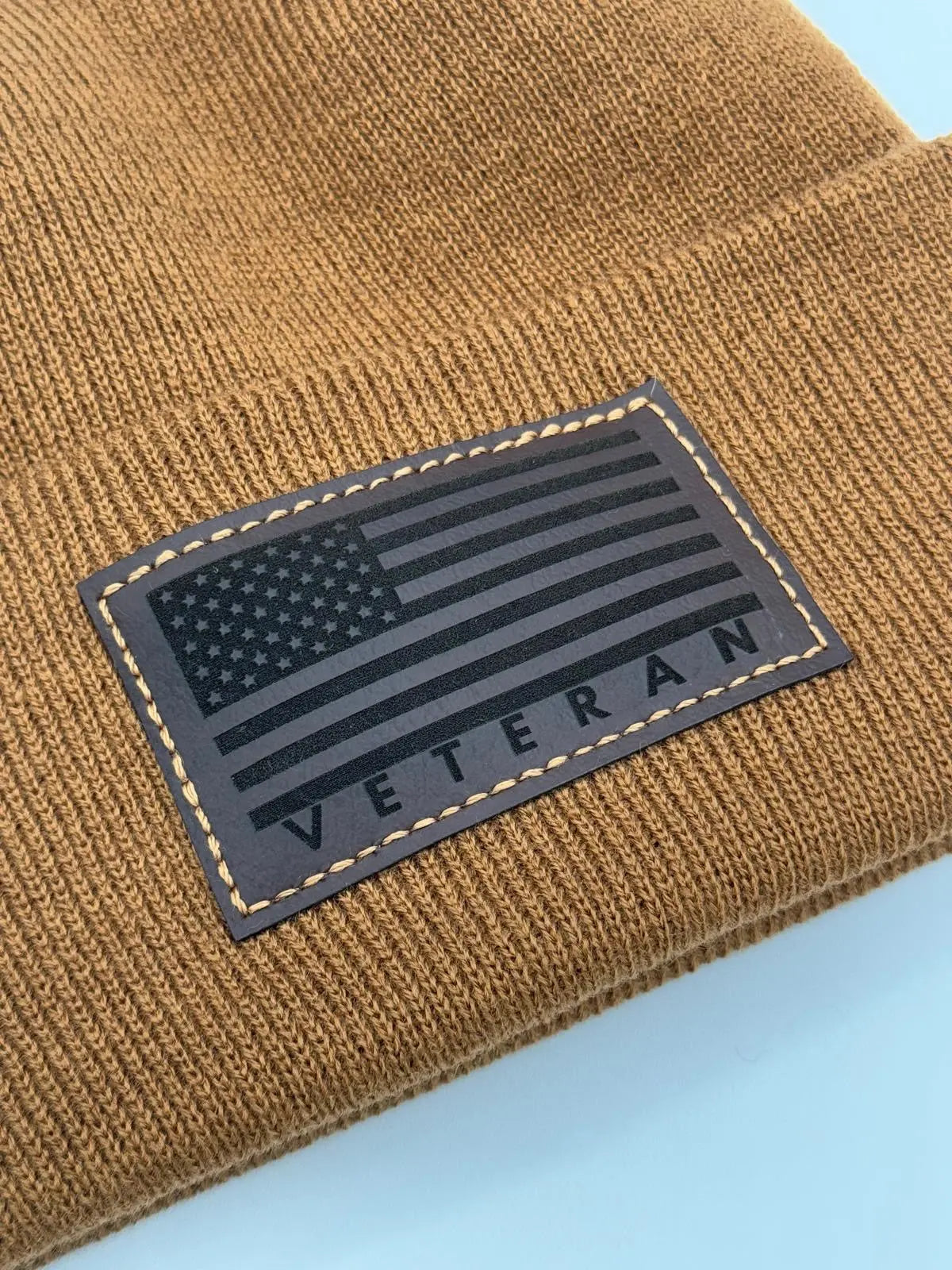 Designed & Made in USA | Veteran Beanie with USA Flag - Patriotic H-Stitch™ Cuffed Knit Hat for Men & Women | Limited Edition