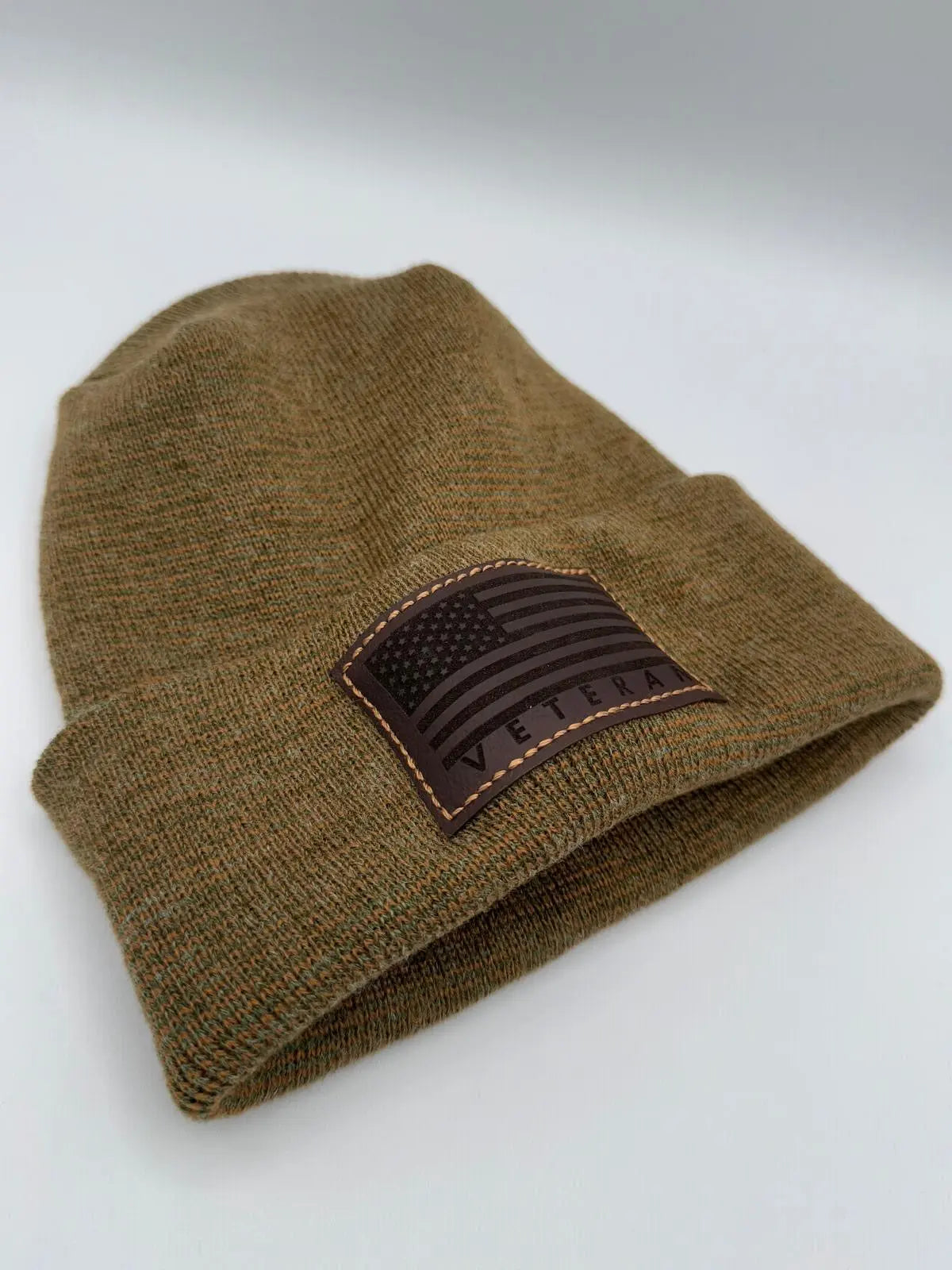 Designed & Made in USA | Veteran Beanie with USA Flag - Patriotic H-Stitch™ Cuffed Knit Hat for Men & Women | Limited Edition