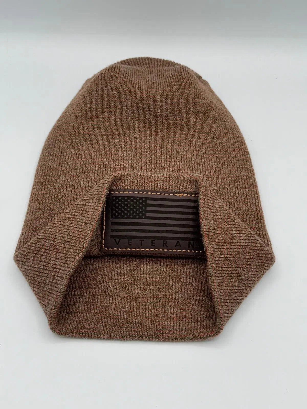Designed & Made in USA | Veteran Beanie with USA Flag - Patriotic H-Stitch™ Cuffed Knit Hat for Men & Women | Limited Edition